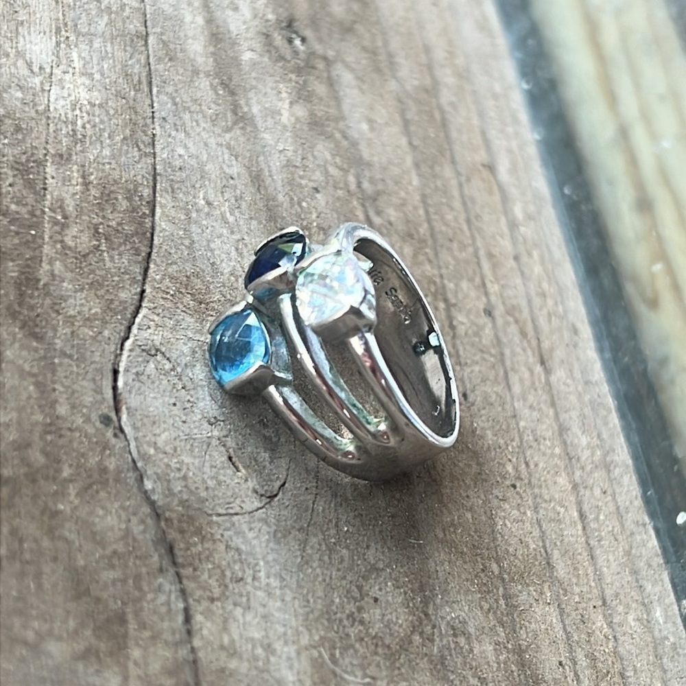Last chance ^ Size 8 Lia Sophia Ring riviera retired silver tone rare - Picture 2 of 3